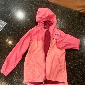 Kids Pink Patagonia Windbreaker Jacket, Size S (7-8)